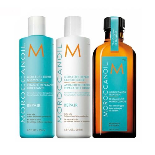 Moroccanoil Moisture Repair Set (Shampoo 250ml + Conditioner 250ml + Oil Treatment 100ml)